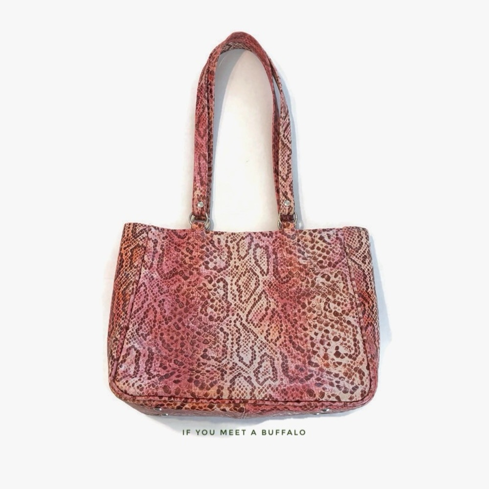 Stacy Lynn Designs Pink Python Purse Handbag Y2K Millennial 8”x10” Medium